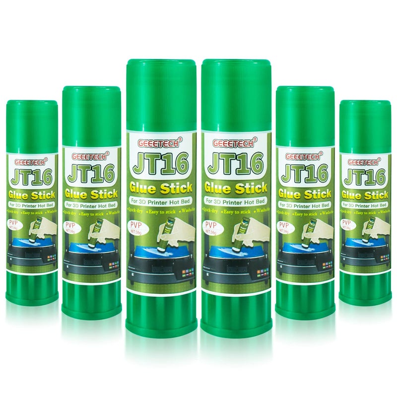 TEQStone 3D Printer Glue Stick 6 Pack, Perfect First Layer Adhesion, Prevents Warping on Heat Bed, Easy Release for ABS PLA PETG Filaments and Various Build Plate, 36g/1.27oz - Image 1